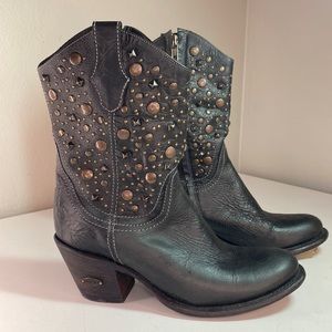 Muro Made in Mexico Studded Black Leather Boots